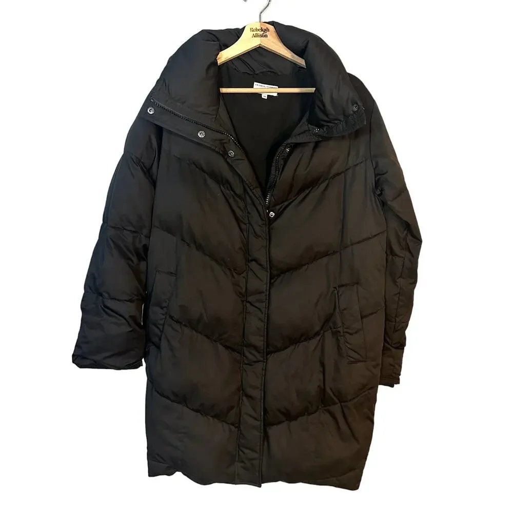 Universal Standard x J.Crew Black Winter Parka Chevron Puffer Coat XS (10-12) - Picture 2 of 8